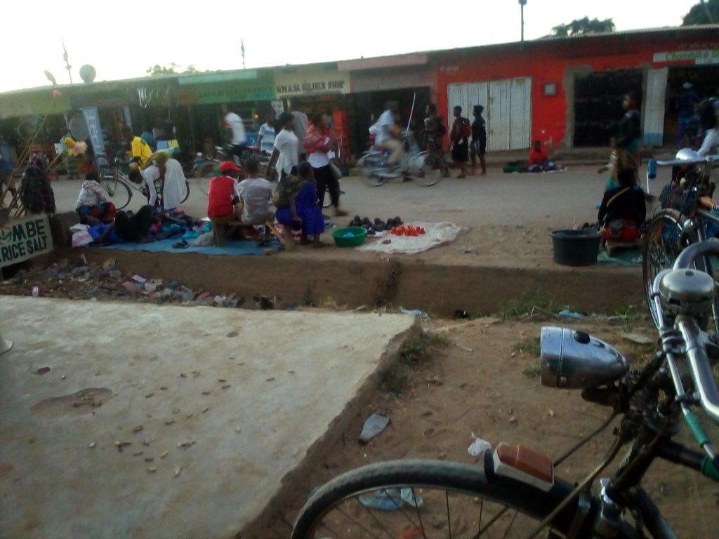 Vendors selling goods outside Karonga Market
