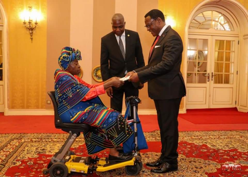 President Chakwera receiving letters of credence from new South African Envoy